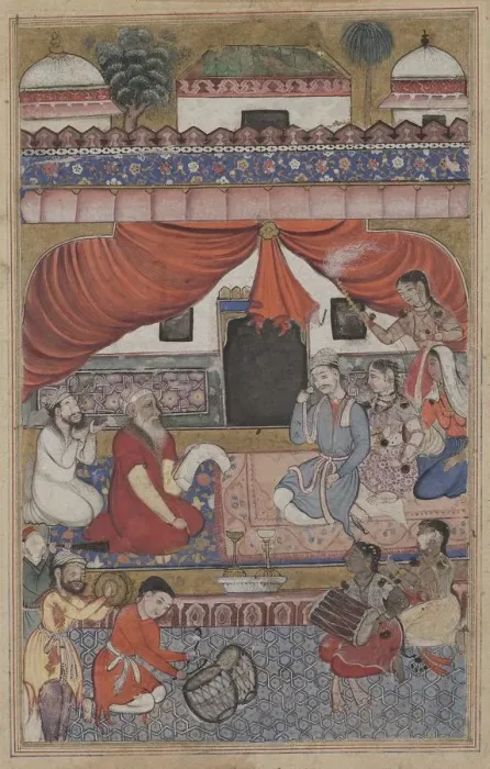 Framed Print : Page from Tales of a Parrot (Tuti-nama): Thirty-third night: Preparation for the marriage Framed Print : Page from Tales of a Parrot (Tuti-nama): Thirty-third night: Preparation for the marriage