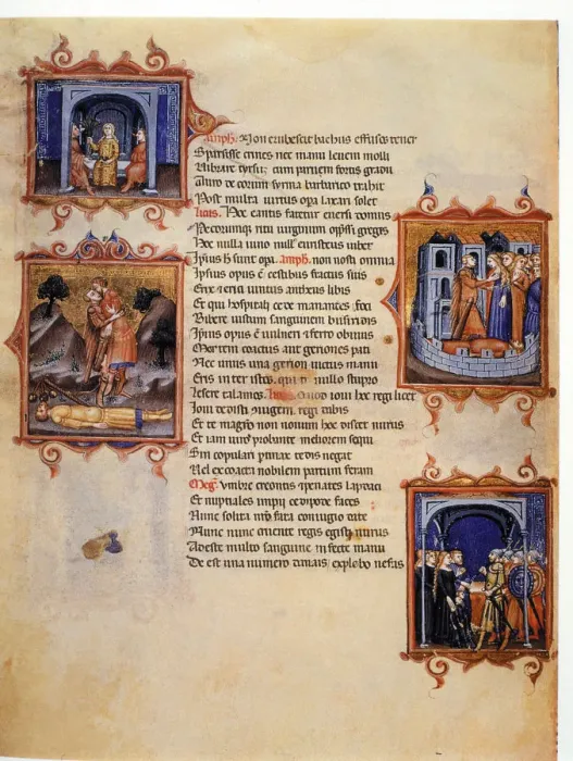 Framed Print : Page of Tragedy by Seneca, 14th century manuscript Framed Print : Page of Tragedy by Seneca, 14th century manuscript