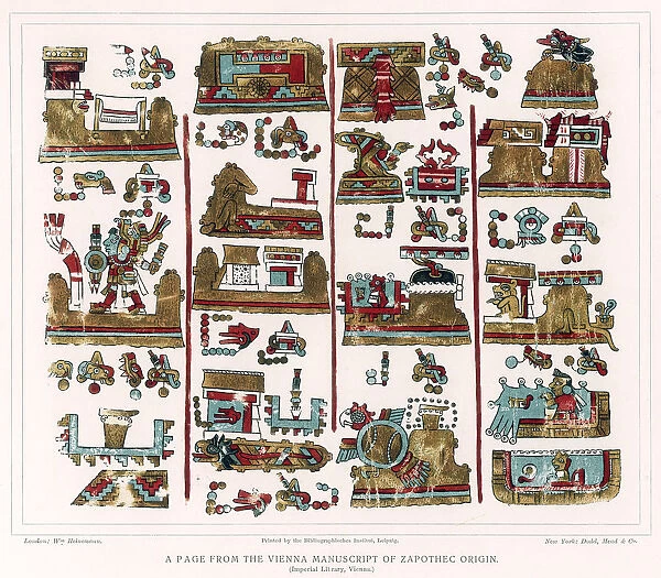 Page from the Vienna Nahua manuscript of Zapotec origin, Mexico