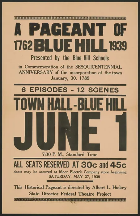 Framed Print : A Pageant of Blue Hill, Maine, [193-]. Creator: Unknown