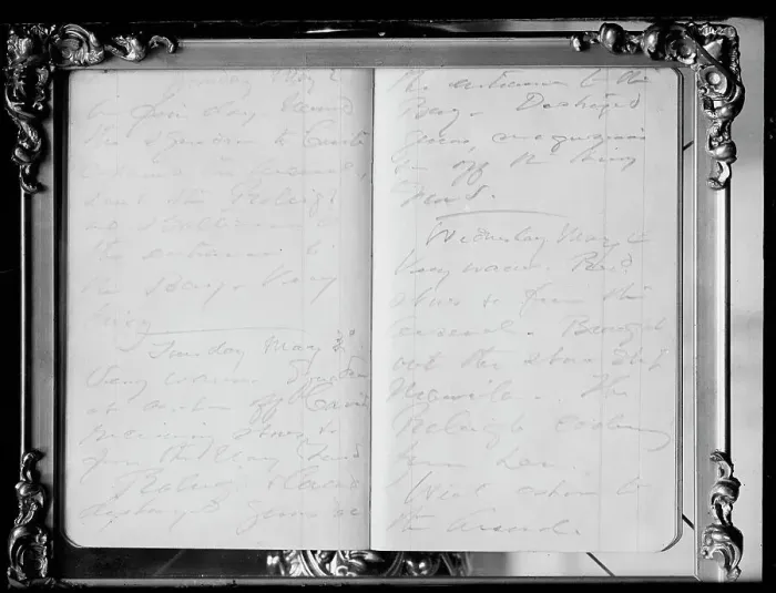 Framed Print : Pages From Diary of Admiral George Dewey, U.S.N. 1910. Creator: Harris & Ewing. Pages From Diary of Admiral George Dewey, U.S.N. 1910. Creator: Harris & Ewing Framed Print : Pages From Diary of Admiral George Dewey, U.S.N. 1910. Creator: Harris & Ewing. Pages From Diary of Admiral George Dewey, U.S.N. 1910. Creator: Harris & Ewing