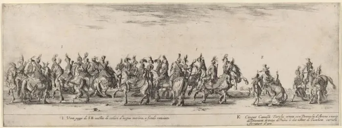 Framed Print : Twenty Pages and Five Turkish Horses, 1633. Creator: Stefano della Bella Framed Print : Twenty Pages and Five Turkish Horses, 1633. Creator: Stefano della Bella