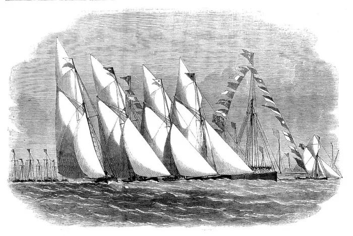 Framed Print : Paglesham Regatta - Start of the First-Class Oyster-Smacks, 1858. Creator: Unknown Framed Print : Paglesham Regatta - Start of the First-Class Oyster-Smacks, 1858. Creator: Unknown