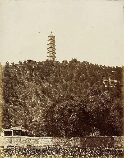 Pagoda at Old Summer Palace, Yu-chuan Shan, Jade Spring Hill, 1860. Creator: Felice Beato