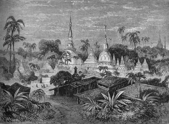 Framed Print : Pagodas, near Pegu, c1880. Artist: Joseph Swain Framed Print : Pagodas, near Pegu, c1880. Artist: Joseph Swain