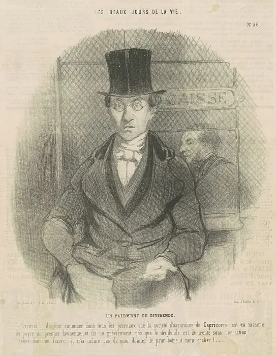 Framed Print : Un paiement de dividende, 19th century. Creator: Honore Daumier Framed Print : Un paiement de dividende, 19th century. Creator: Honore Daumier