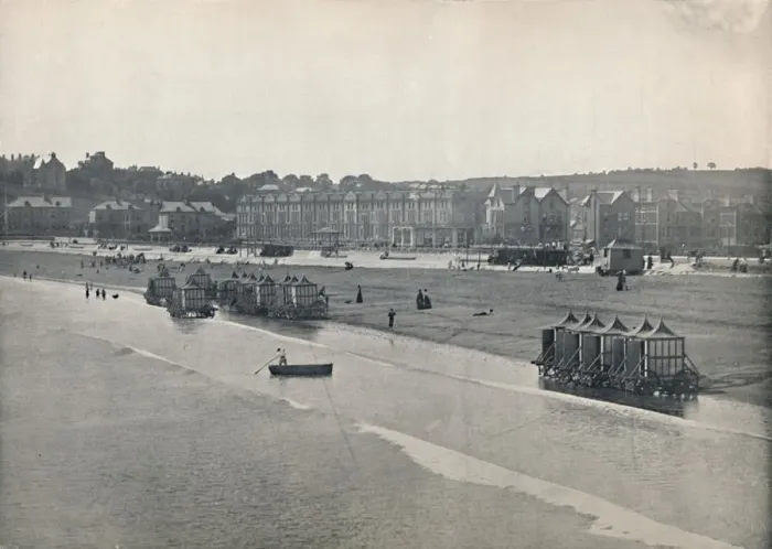 Framed Print : Paignton - The Sands, from the Pier, 1895 Framed Print : Paignton - The Sands, from the Pier, 1895