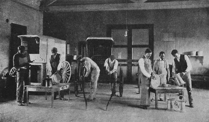 Framed Print : The paint shop, 1904. Creator: Frances Benjamin Johnston Framed Print : The paint shop, 1904. Creator: Frances Benjamin Johnston