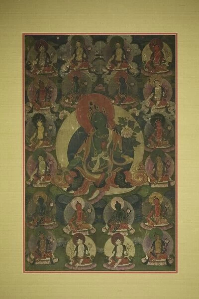 Painted Banner (Thangka) of Green Tara Surrounded by Twenty Manifestations, 18th century