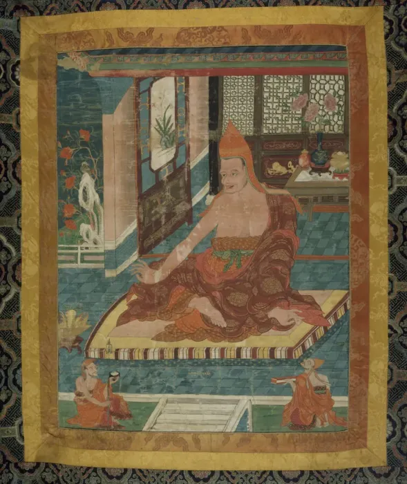 Framed Print : Painted Banner (Thangka) of Portrait of Sakya Pandita (1132 - 1251), c. 1800 Framed Print : Painted Banner (Thangka) of Portrait of Sakya Pandita (1132 - 1251), c. 1800