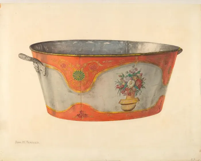 Framed Print : Painted Basin, 1935 / 1942. Creator: John H. Tercuzzi Framed Print : Painted Basin, 1935 / 1942. Creator: John H. Tercuzzi