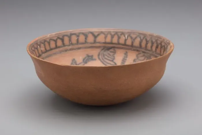 Framed Print : Painted Bowl with Fish and Lotus Design, 5th century. Creator: Unknown Framed Print : Painted Bowl with Fish and Lotus Design, 5th century. Creator: Unknown