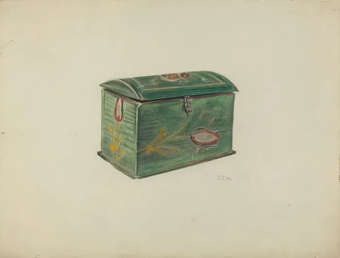 Framed Print : Painted Box, c. 1953. Creator: Douglas Cox Framed Print : Painted Box, c. 1953. Creator: Douglas Cox
