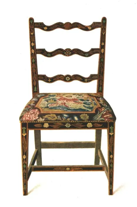 Framed Print : Painted Chair, 1908. Creator: Shirley Slocombe Framed Print : Painted Chair, 1908. Creator: Shirley Slocombe