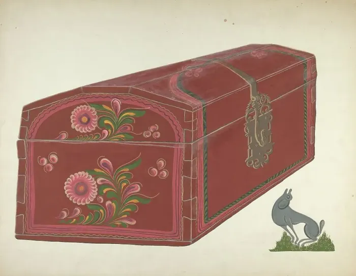 Framed Print : Painted Chest, 1935 / 1942. Creator: Chester Faris Framed Print : Painted Chest, 1935 / 1942. Creator: Chester Faris