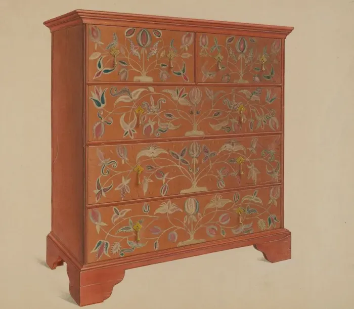 Framed Print : Painted Chest, c. 1937. Creator: Martin Partyka Framed Print : Painted Chest, c. 1937. Creator: Martin Partyka