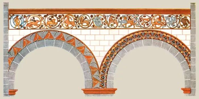 Framed Print : Painted decoration in the nave of St Severus Church at Boppard, Germany, (1928). Creator: Unknown Framed Print : Painted decoration in the nave of St Severus Church at Boppard, Germany, (1928). Creator: Unknown