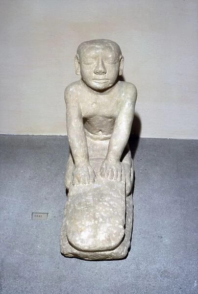 Painted Limestone figure, Egyptian, Old Kingdom, 2400BC-2000 BC
