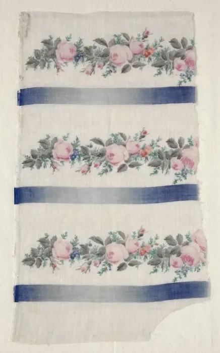 Framed Print : Painted Organdy Strip, mid 1800s. Creator: Unknown Framed Print : Painted Organdy Strip, mid 1800s. Creator: Unknown