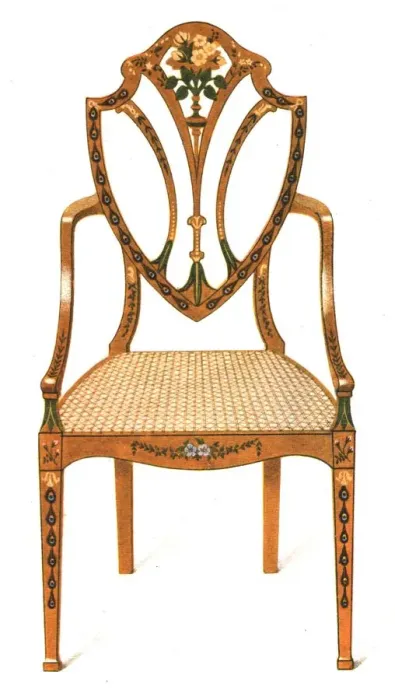 Framed Print : Painted Satin-wood Chair, 1908. Creator: Shirley Slocombe Framed Print : Painted Satin-wood Chair, 1908. Creator: Shirley Slocombe