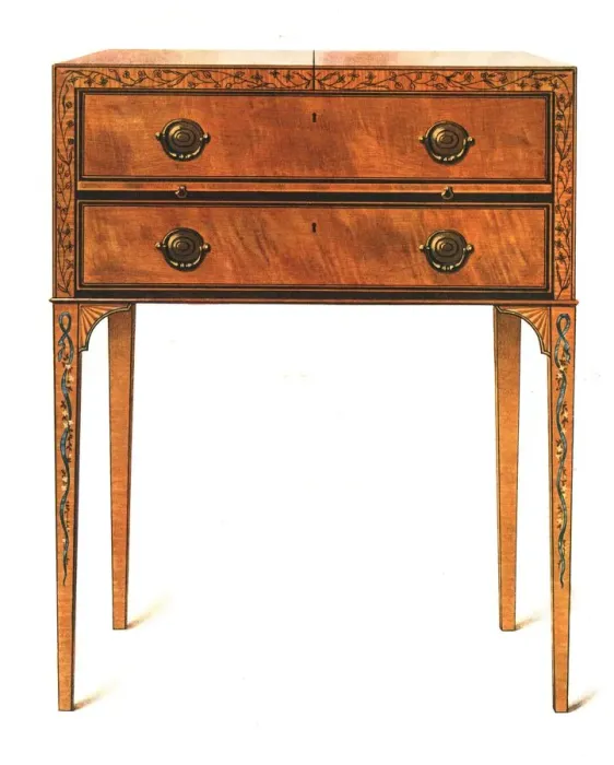 Framed Print : Painted Satin-Wood Dressing-Table, 1908. Creator: Shirley Slocombe Framed Print : Painted Satin-Wood Dressing-Table, 1908. Creator: Shirley Slocombe