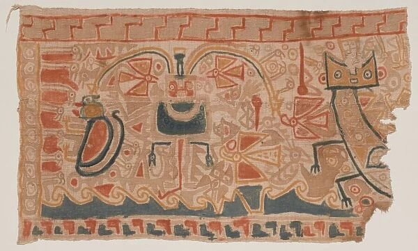 Painted Textile, c. A. D. 1000. Creator: Unknown
