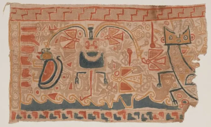 Framed Print : Painted Textile, c. A. D. 1000. Creator: Unknown Framed Print : Painted Textile, c. A. D. 1000. Creator: Unknown