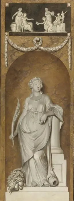 Framed Print : Painted Wall Hanging with Peace, 1786. Creator: Juriaan Andriessen Framed Print : Painted Wall Hanging with Peace, 1786. Creator: Juriaan Andriessen