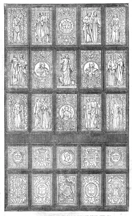 Framed Print : Painted Window presented to the King of Denmark, by Mr. Peto, M.P. 1854. Creator: Unknown Framed Print : Painted Window presented to the King of Denmark, by Mr. Peto, M.P. 1854. Creator: Unknown