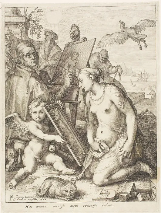 Framed Print : The Painter, 1616. Creator: Jan Saenredam Framed Print : The Painter, 1616. Creator: Jan Saenredam