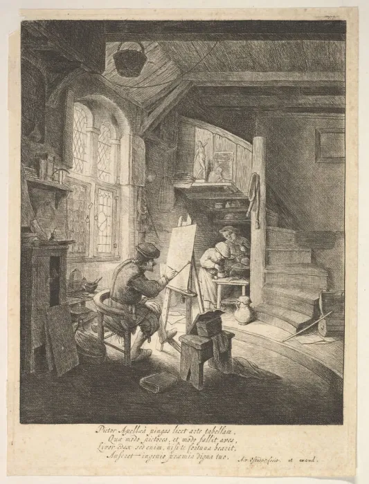 Framed Print : The Painter, 17th century. Creator: Adriaen van Ostade Framed Print : The Painter, 17th century. Creator: Adriaen van Ostade