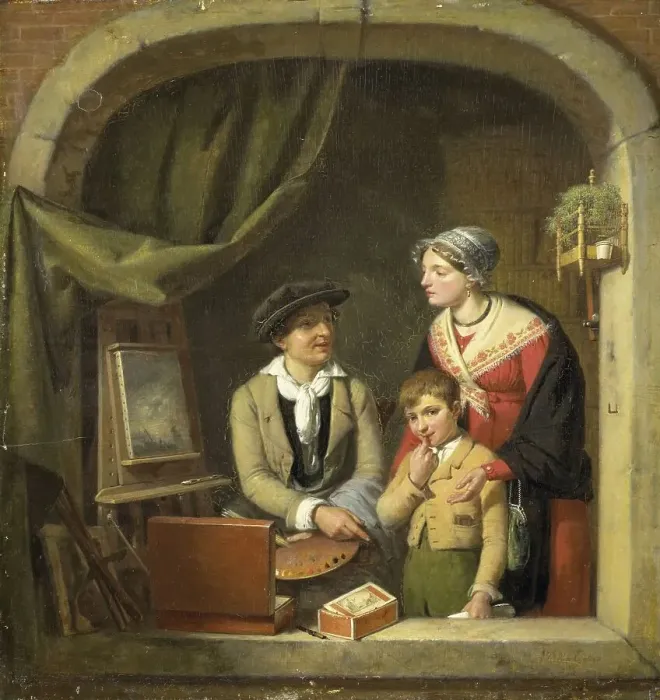 Framed Print : Becoming a Painter, 1825-1827. Creator: Jean-Baptiste Van Eycken Framed Print : Becoming a Painter, 1825-1827. Creator: Jean-Baptiste Van Eycken