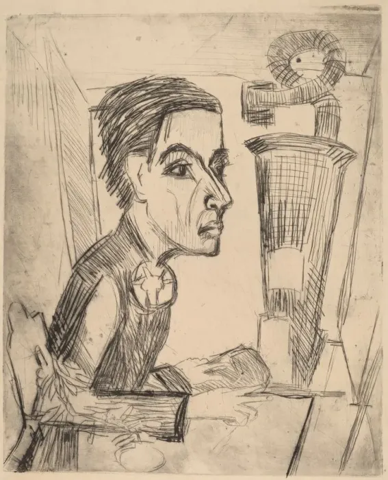 Framed Print : The Painter, 1923. Creator: Ernst Kirchner Framed Print : The Painter, 1923. Creator: Ernst Kirchner