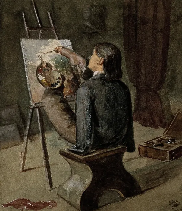 Framed Print : A painter born without arms who paints with his feet. Creator: Unknown Framed Print : A painter born without arms who paints with his feet. Creator: Unknown