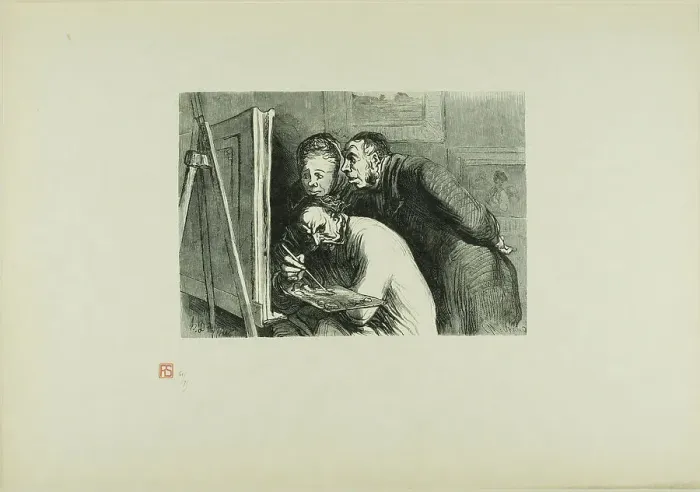 Framed Print : Painter and the Bourgeois, 1862, printed 1920. Creator: Charles Maurand Framed Print : Painter and the Bourgeois, 1862, printed 1920. Creator: Charles Maurand