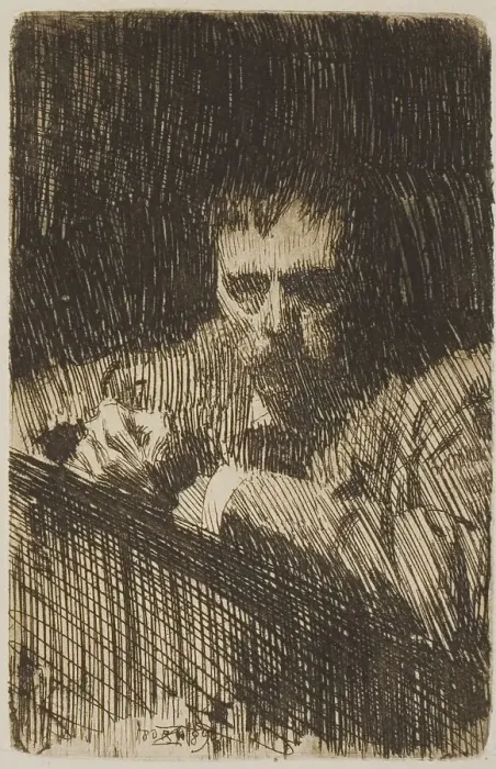 Framed Print : A Painter-Etcher (Self-Portrait), 1889. Creator: Anders Leonard Zorn Framed Print : A Painter-Etcher (Self-Portrait), 1889. Creator: Anders Leonard Zorn