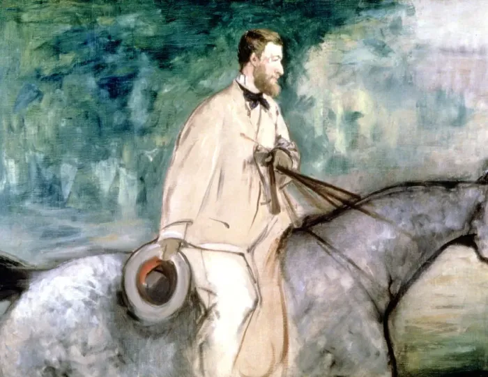 Framed Print : The Painter Guillaumin on horseback, 1870. Artist: Edouard Manet Framed Print : The Painter Guillaumin on horseback, 1870. Artist: Edouard Manet