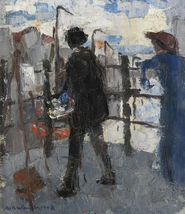 Framed Print : The Painter on the Hoogbrug in Mechelen, 1908. Creator: Rik Wouters Framed Print : The Painter on the Hoogbrug in Mechelen, 1908. Creator: Rik Wouters