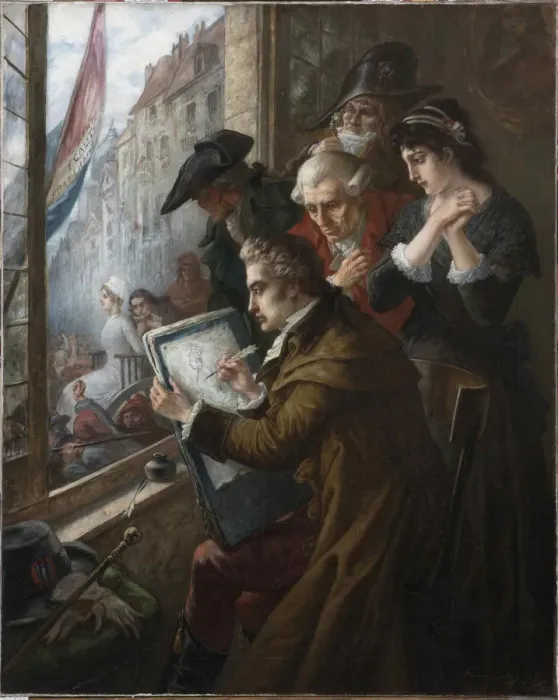 Framed Print : Painter Jacques-Louis David drawing Marie-Antoinette led to her execution, 1793, 1900 Framed Print : Painter Jacques-Louis David drawing Marie-Antoinette led to her execution, 1793, 1900