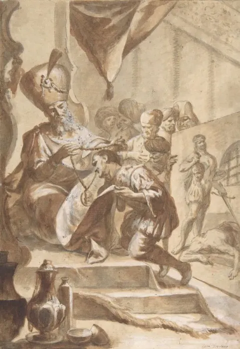 Framed Print : The Painter Rewarded, 1634-1705. Creator: Circle of Luca Giordano Framed Print : The Painter Rewarded, 1634-1705. Creator: Circle of Luca Giordano