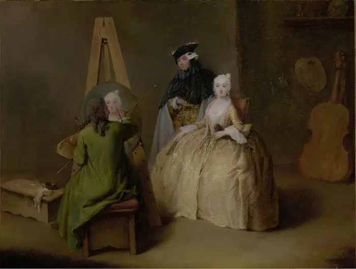 Framed Print : The Painter in His Studio, about 1741-1744. Creator: Pietro Longhi Framed Print : The Painter in His Studio, about 1741-1744. Creator: Pietro Longhi