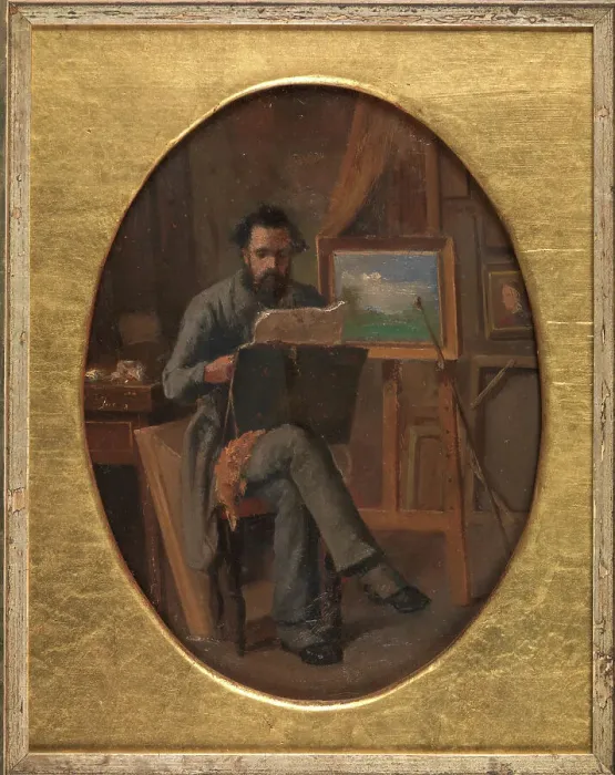Framed Print : A Painter in his Studio. The Artist Himself (?), 1863-1867. Creator: David Jacobsen Framed Print : A Painter in his Studio. The Artist Himself (?), 1863-1867. Creator: David Jacobsen