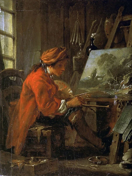 The painter in his studio (Self-Portrait), ca 1730. Creator: Boucher