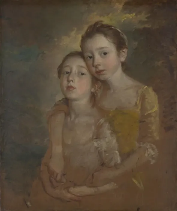 Framed Print : The Painters Daughters with a Cat, ca 1760. Artist: Gainsborough, Thomas (1727-1788) Framed Print : The Painters Daughters with a Cat, ca 1760. Artist: Gainsborough, Thomas (1727-1788)