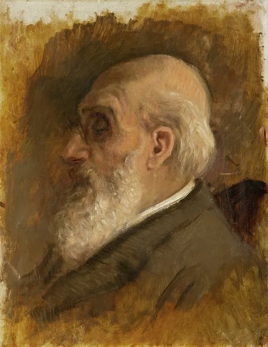 Framed Print : Painter's Father Profile with Pince-nez, 1890-1895. Creator: Ladislav Mednyanszky. Painter's Father Profile with Pince-nez, 1890-1895. Creator: Ladislav Mednyanszky