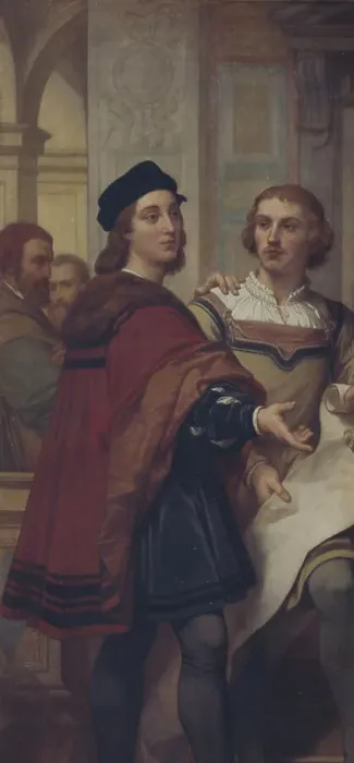 Framed Print : The Painters Raphael and Bernard van Orley, (c1520s), 1862-1872. Creator: Nicaise de Keyser Framed Print : The Painters Raphael and Bernard van Orley, (c1520s), 1862-1872. Creator: Nicaise de Keyser