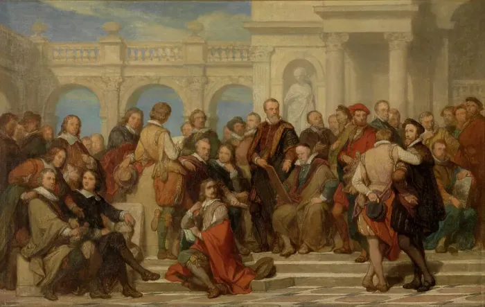 Framed Print : Painters and Sculptors, c1860s. Creator: Nicaise de Keyser Framed Print : Painters and Sculptors, c1860s. Creator: Nicaise de Keyser