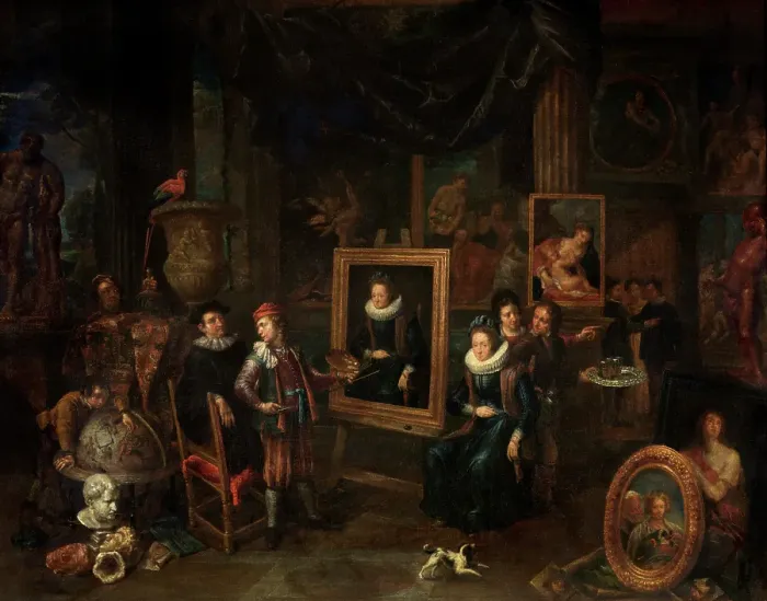 Framed Print : The Painters Studio, 1700-1710. Creator: Gerard Thomas Framed Print : The Painters Studio, 1700-1710. Creator: Gerard Thomas