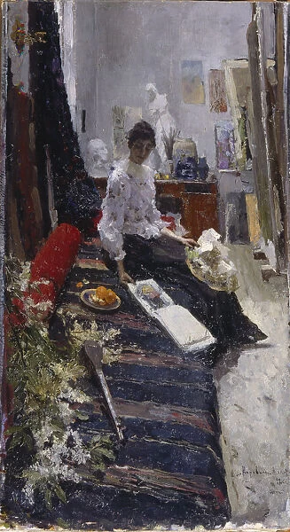 In the Painters Studio. Artist: Korovin, Konstantin Alexeyevich (1861-1939)
