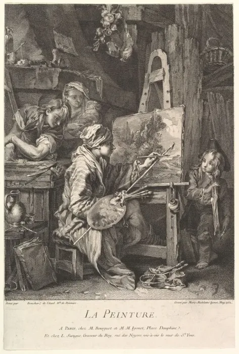 Framed Print : Painting, 1752. Creator: Marie Madeleine Igonet